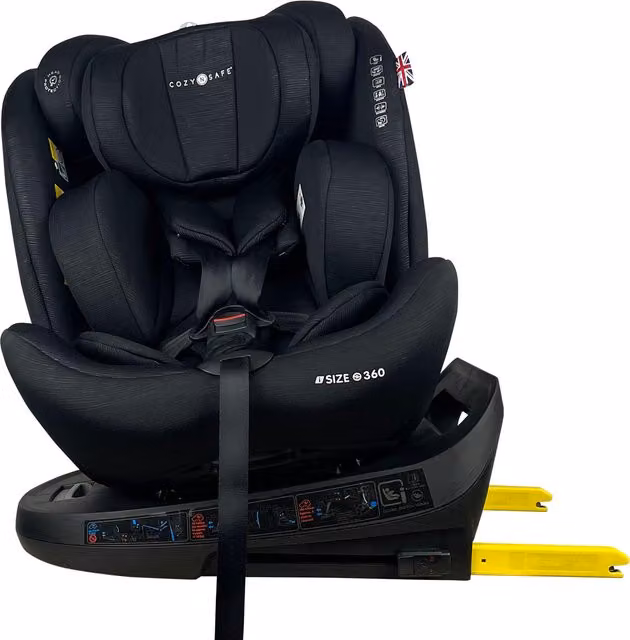Cozy N Safe Apollo i-Size 360 Rotation Child Car Seat, Black and Grey