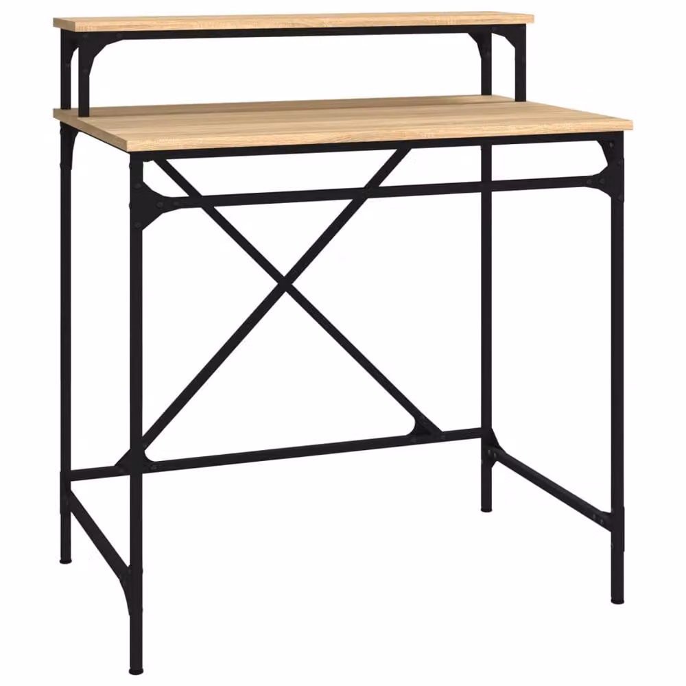 Berkfield Home Charming Writing Desk in Sonoma Oak and Brown, W/D/H: 80 x 50 x 90 cm – 2