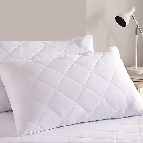 Gr8 Home White Anti Allergy Quilted Pillow Protectors, Pack of 2, W/H: 48 x 48 cm