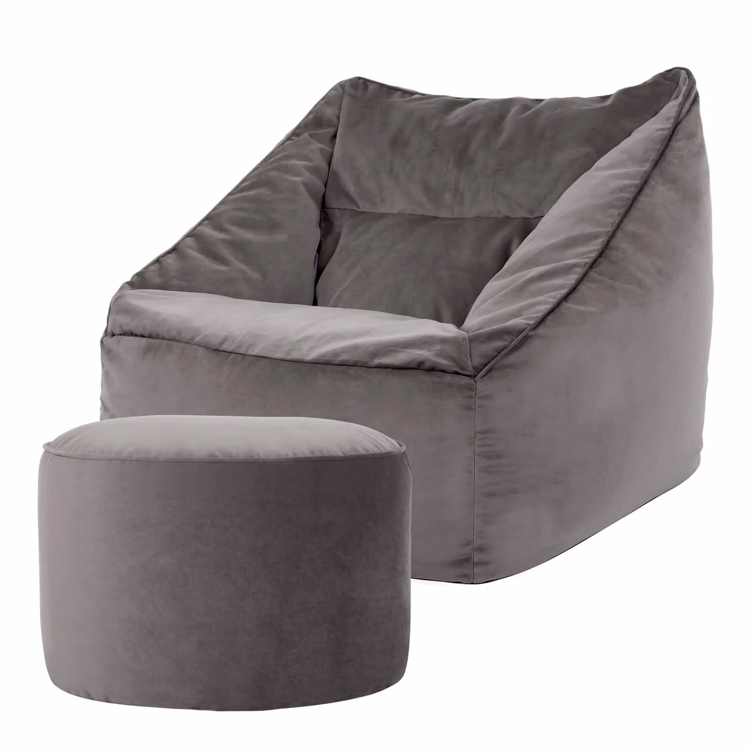 icon Natalia Velvet Adults Bean Bag Armchair and Pouffe in Dusk Pink and Anthracite Grey – 4