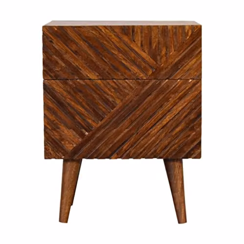 Artisan Furniture Lille 2-Drawer Mango Wood Bedside Table in Brown – 2