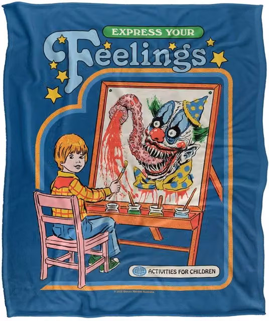 Steven Rhodes Express Your Feelings Multicolour Super Soft Fleece Throw Blanket W/D/H: 91 x 147 cm – 1