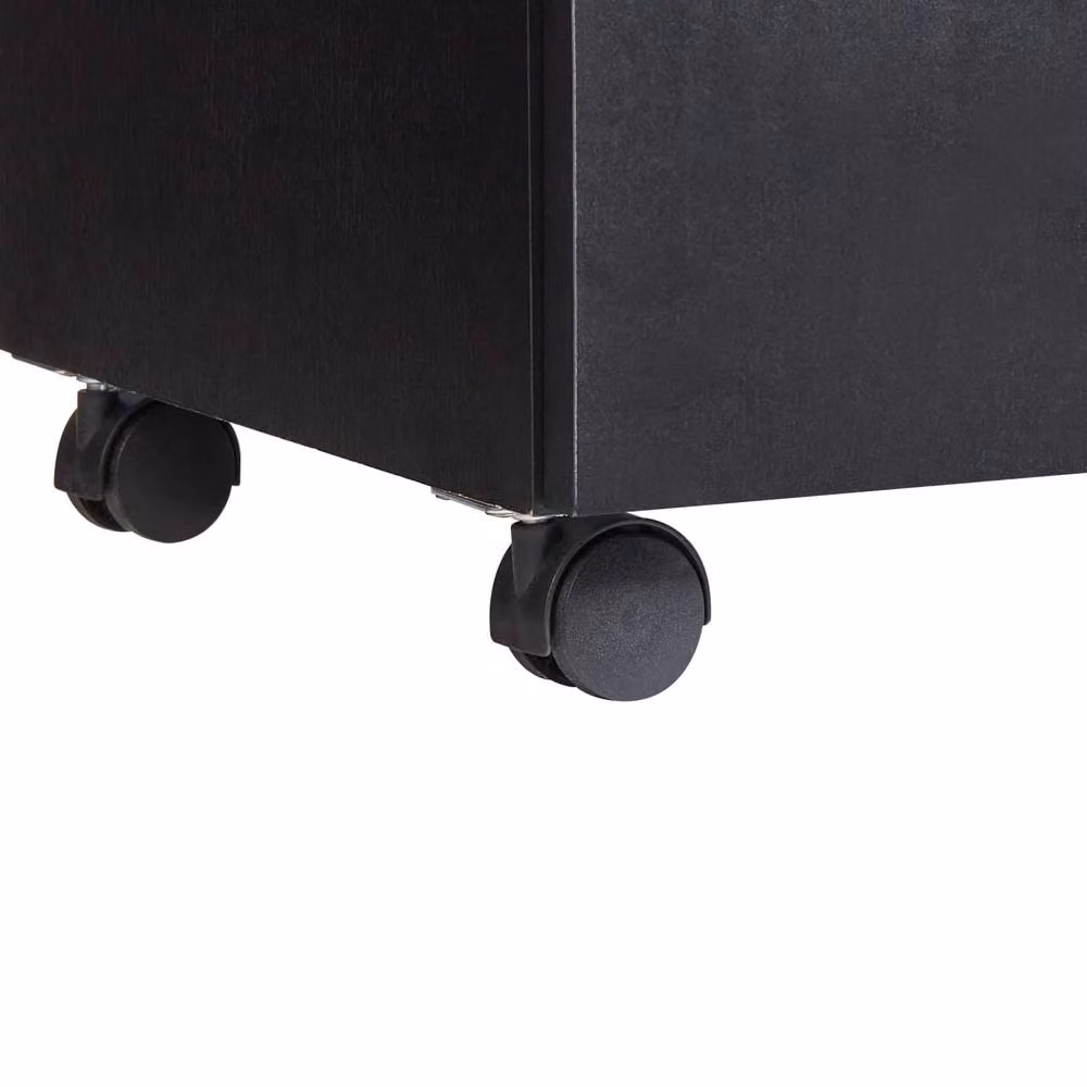 Wyld and Coco Black Modern Bathroom Cabinet with Wheels and Two Drawers, W/D/H: 38 x 30 x 80 cm – 6