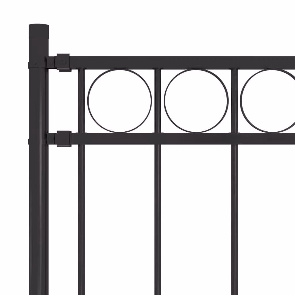 Berkfield Black Powder-Coated Steel Garden Fence, H 170 cm x W 100 cm – 2