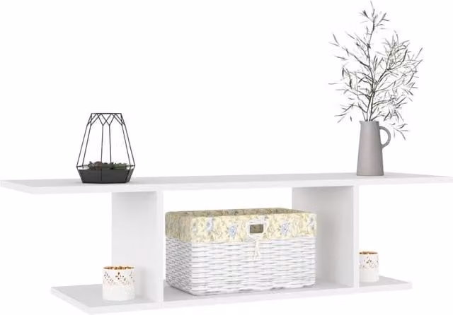 Berkfield Home Wall Mounted TV Cabinet in White, W/D/H: 103 x 30 x 26.5 cm