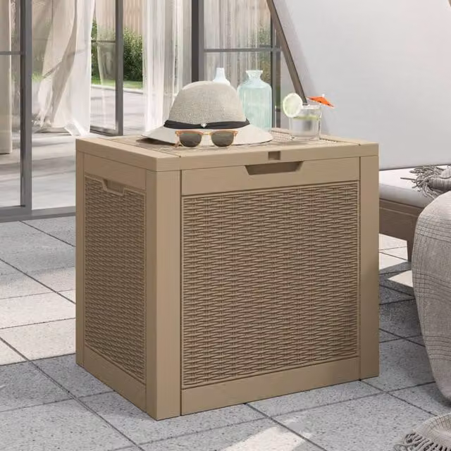 Berkfield Home Garden Storage Box in Brown, W/D/H: 55.5 x 43 x 53 cm