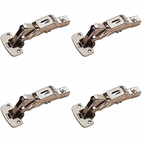 Loops 4 Pack Soft Close Concealed Cupboard Hinges with 170 Degree Opening Angle in Nickel Plated Silver