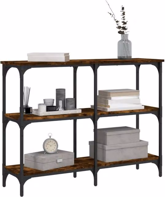 Berkfield Home Decorative Console Table in Smoked Oak Brown, W/D/H: 100 x 29 x 75 cm – 1