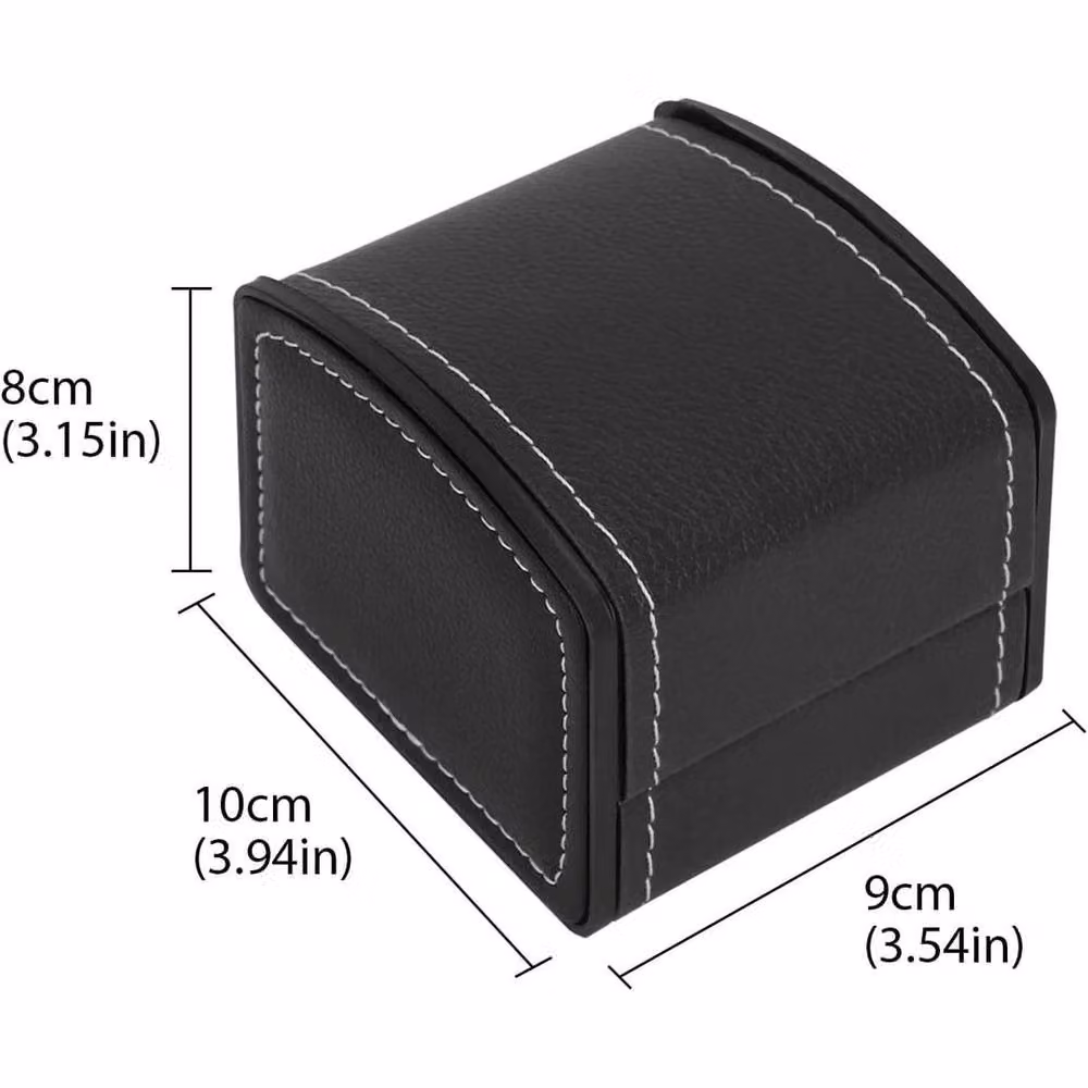 EONLION Black PU Leather Single Grid Watch Display and Storage Box – 2