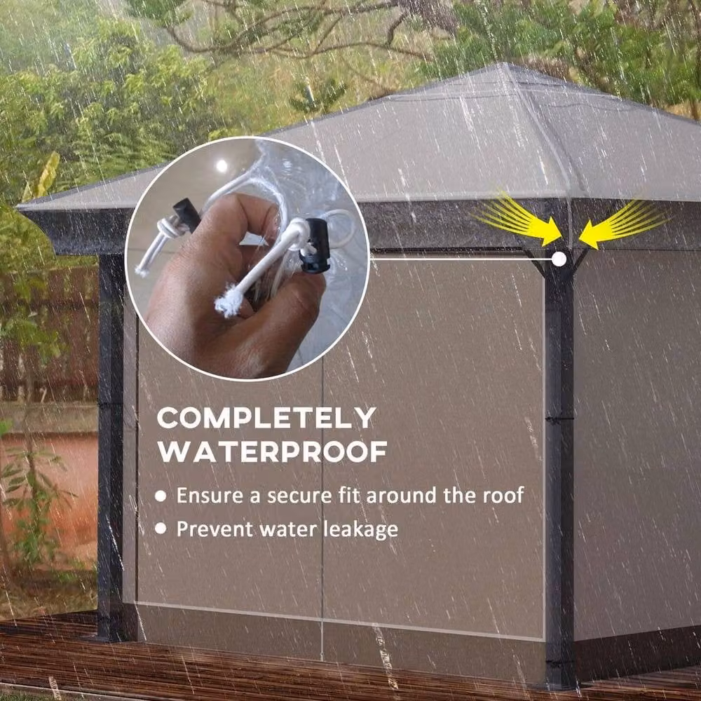 Kelvenix Transparent PVC-Coated Waterproof Gazebo Protective Rain Cover, Width: 100 cm – 1