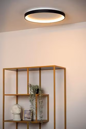 Lucide Vidal Flush Ceiling Light, Black, Diameter: 48 cm, Dimmable LED with Warm White Light – 2