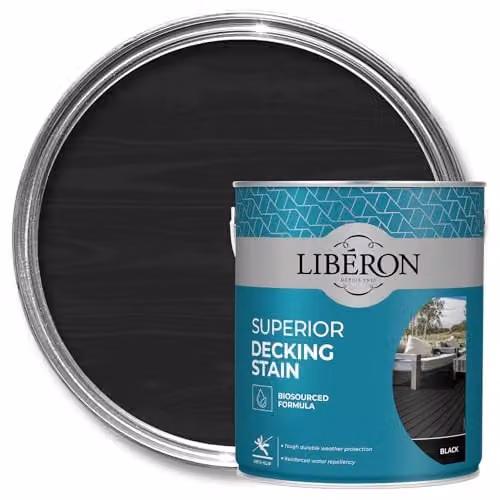 Libéron Superior Opaque Decking Stain for Exterior Wood, Black, 2.5 l