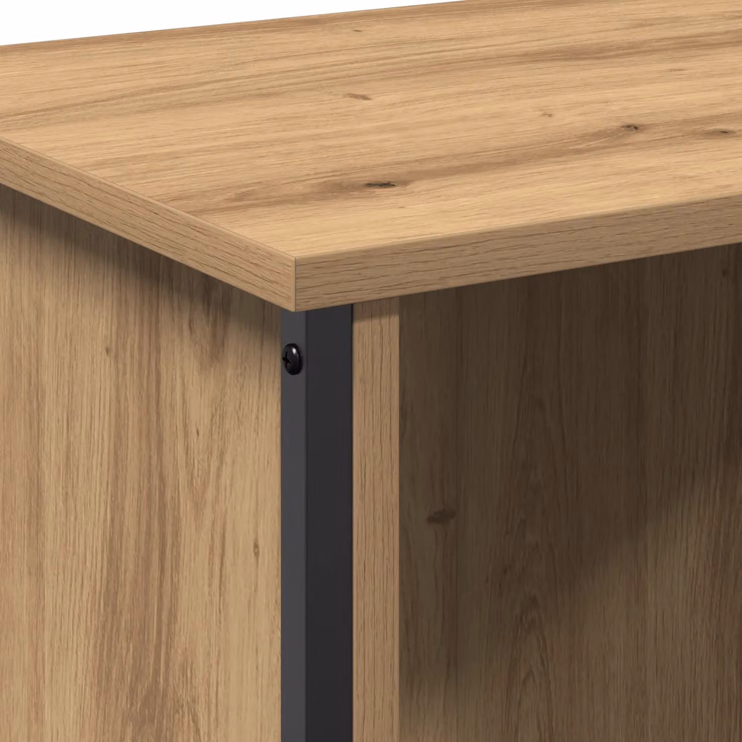 Berkfield Home Artisan Oak TV Stand in Brown and Black, W/D/H: 102 x 35 x 45 cm – 4