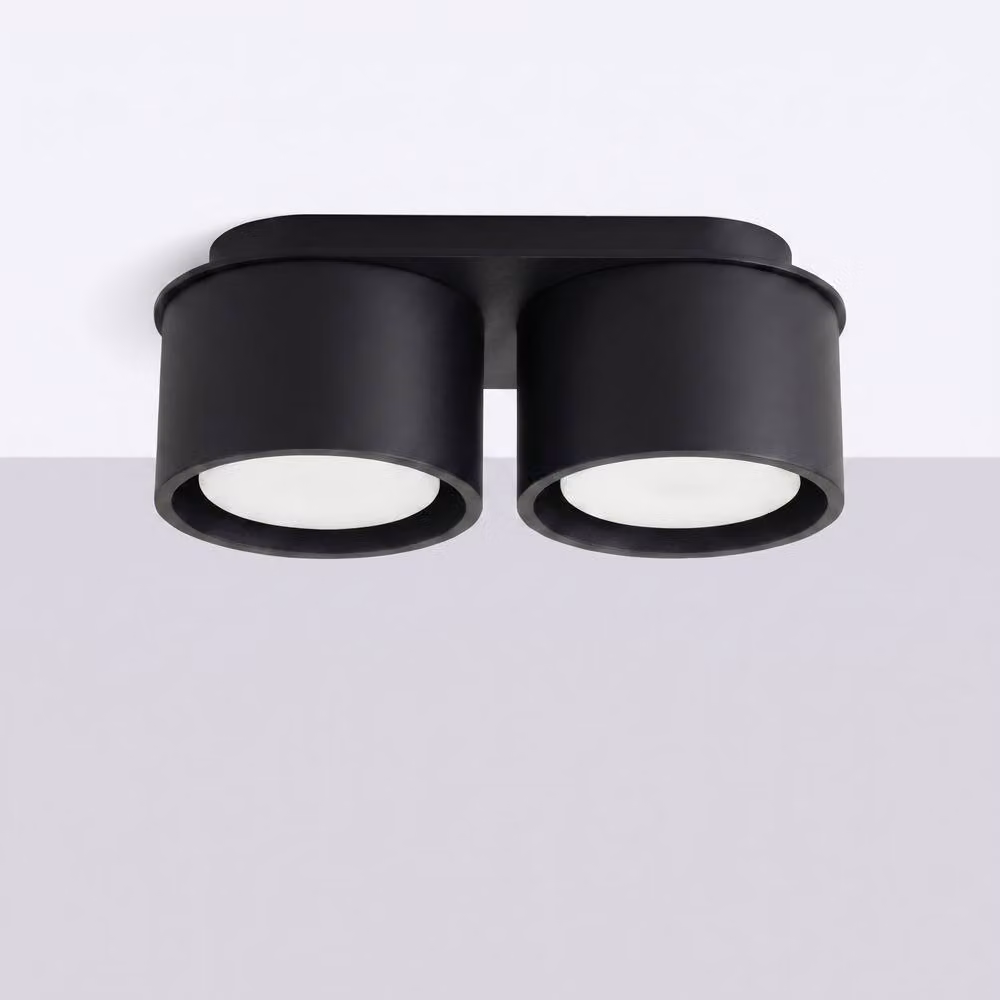 Sollux Lighting minimalist round ceiling lamp in black, W/D/H: 21 x 21 x 10 cm – 2