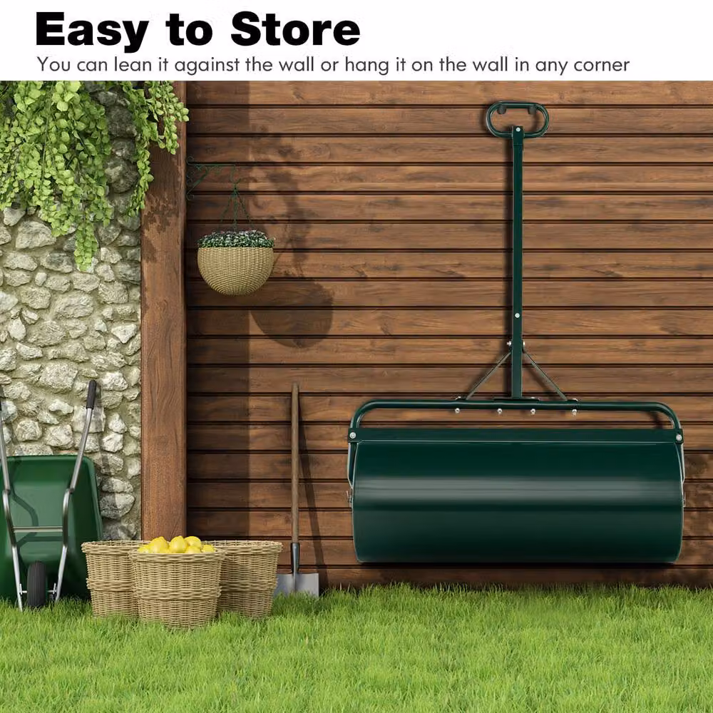 Gymax 113L Lawn Roller in Green with Detachable Gripping Handle – 5