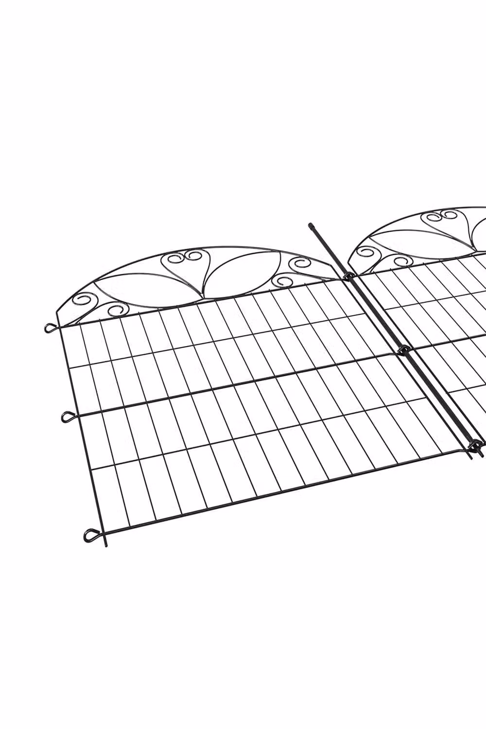 Living and Home 10-Panel Decorative Garden Fence in Black, H: 70 cm, W: 101 cm – 3