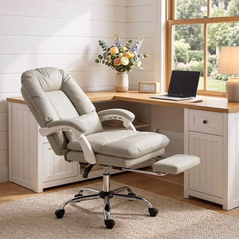 STILVORA Executive Office Chair in Grey with Headrest and Armrests – 8