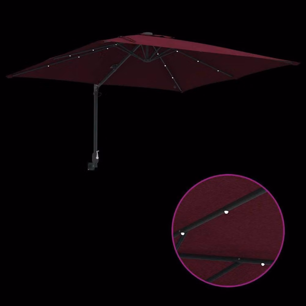 Berkfield Home Garden Parasol in Bordeaux Red, W/D/H: 248.5 x 248.5 x 119 cm – 6