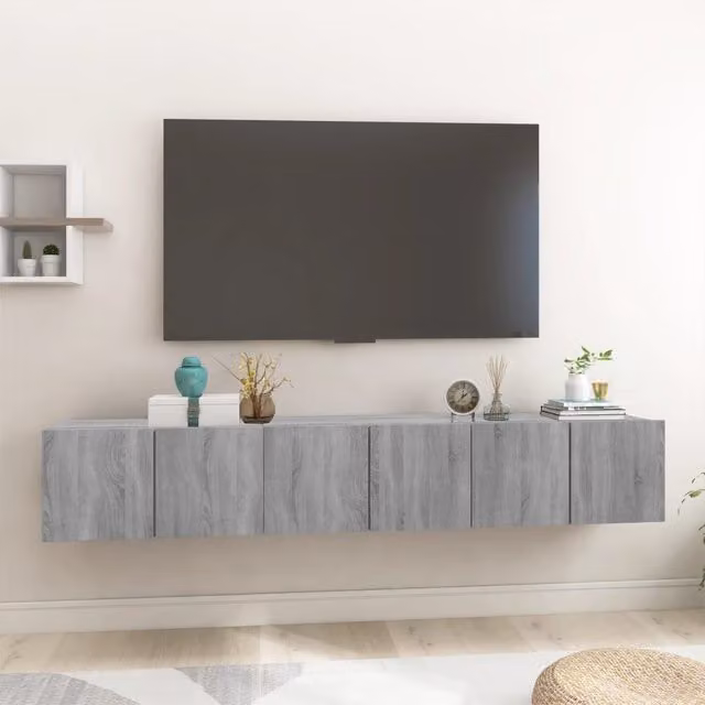 Berkfield Home Grey Sonoma Hanging TV Cabinet, 3 Piece Set, W/D/H: 60 x 30 x 30 cm – 1