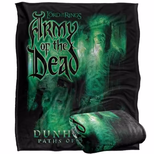 LOGOVISION Lord Of The Rings Army Of The Dead Homage Super Soft Silky Touch Fleece Throw Blanket, Multicolour, W: 152 cm, D: 127 cm