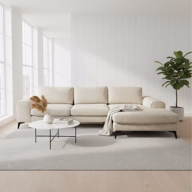 Abakus Direct Venice Chenille Right-Hand Corner Sofa in Beige