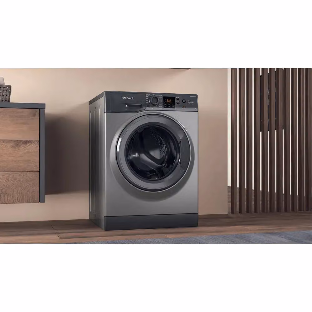 Hotpoint NSWF 946 GG UK Graphite Freestanding 9kg Front Loader Washing Machine with 1400 RPM and Quick Wash in Grey – 3