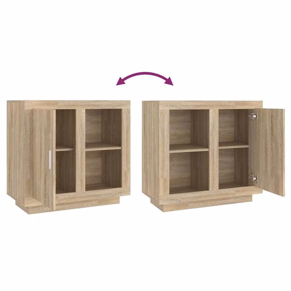 Berkfield Home Sonoma Oak Sideboard in Light Tan Beige, W/D/H: 80 x 40 x 75 cm – 3
