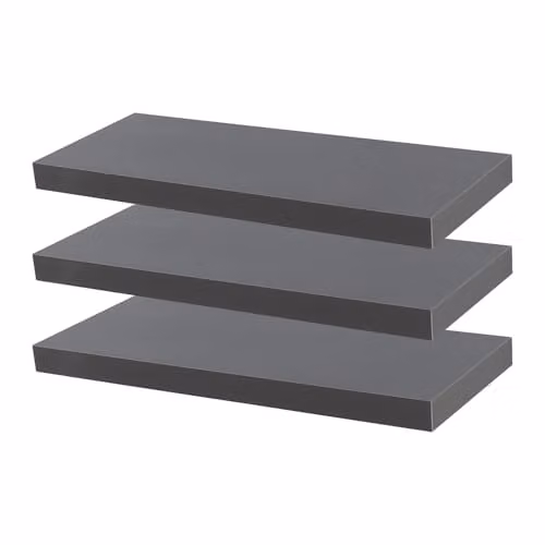 Harbour Housewares Modern Floating Wall Shelves, Pack of 3, Grey, W: 60 cm – 1