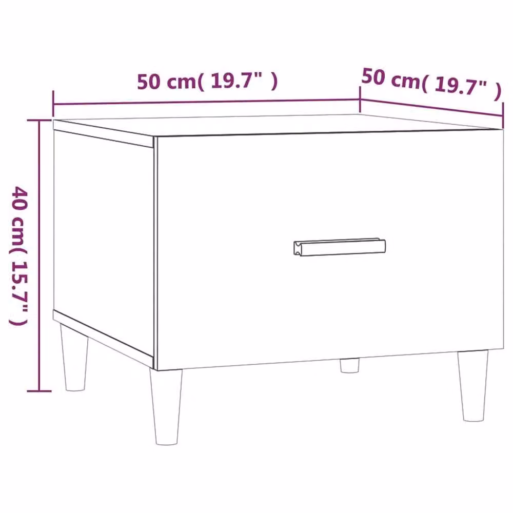 Berkfield Home Grey Sonoma Square Coffee Table in Engineered Wood W/D/H: 50 x 50 x 40 cm – 3