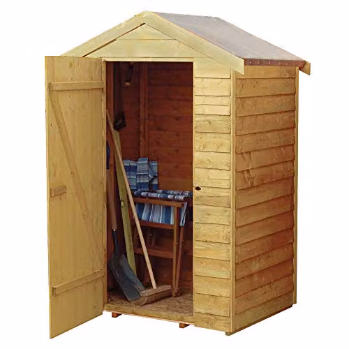 Rowlinson Brown Wood Overlap Single Door Gable Shed W/D/H: 120 x 187.5 x 130 cm – 4