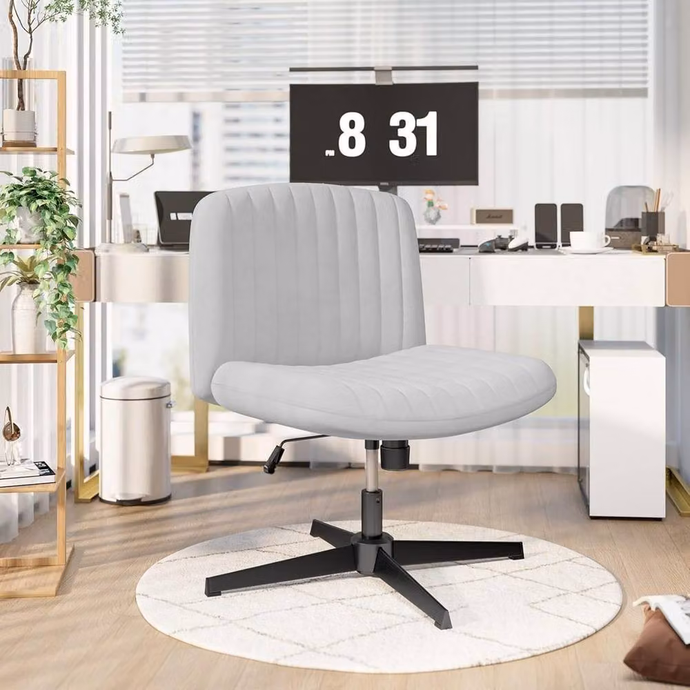 Gartistgo Ergonomic Cross-Legged Swivel Office Chair in Grey Fabric – 2