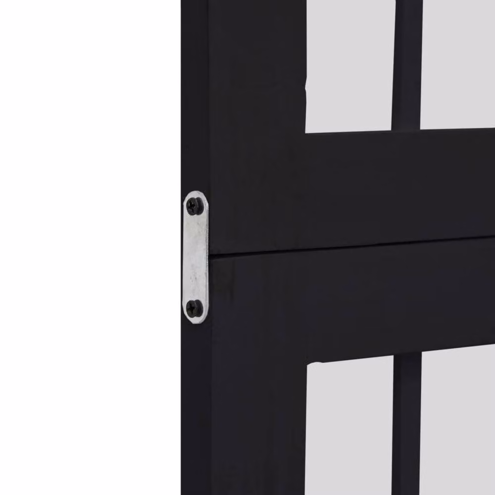 Berkfield Home 3-Panel Room Divider in Black Solid Paulownia Wood, H 160 cm x W 110 cm – 3