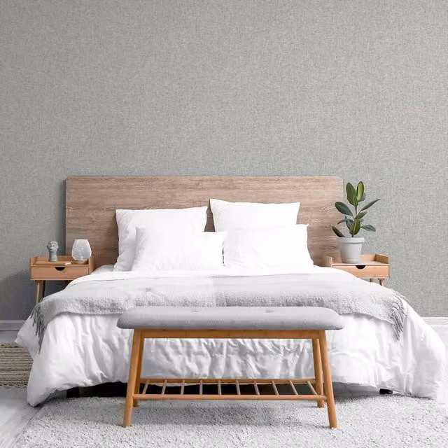 Arthouse Linen Textured Abstract Wallpaper in Grey and Green