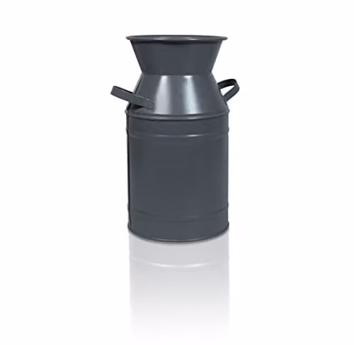 St Helens Home and Garden Vintage Metal Milk Churn Planter, Grey, Height: 19 cm – 1