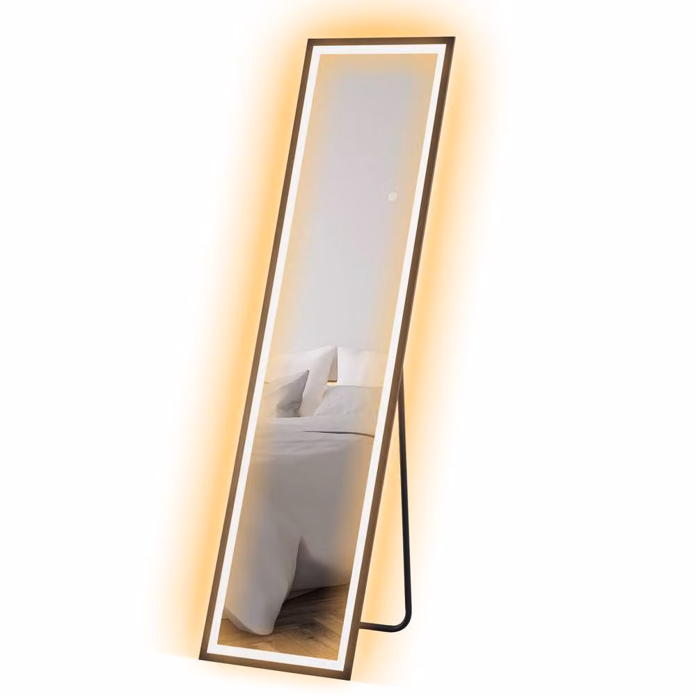 Rolipo Full Length Mirror with Dimmable LED Lights, Black, H 150 cm x W 40 cm – 2
