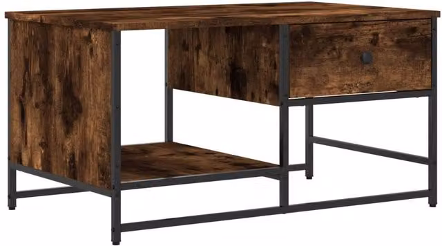 Berkfield Home Smoked Oak Coffee Table in Brown, W: 85.5 cm, D: 51 cm, H: 45 cm – 1