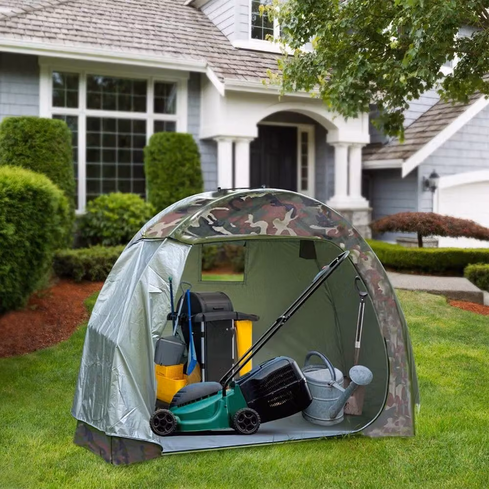 VOGREX Portable Bike Shed Tent Garden Storage Cover in Silver and Multicolour – 3