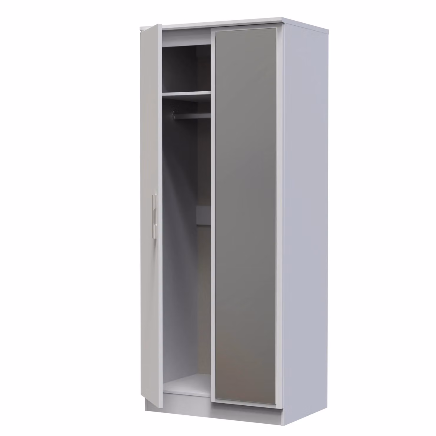 Ready Assembled 2 U Windsor 2 Door Mirrored Wardrobe in Mid Grey – 2