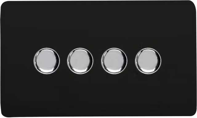 Trendi Switch 4 Gang LED Dimmer Light Switch in Matt Black – 5