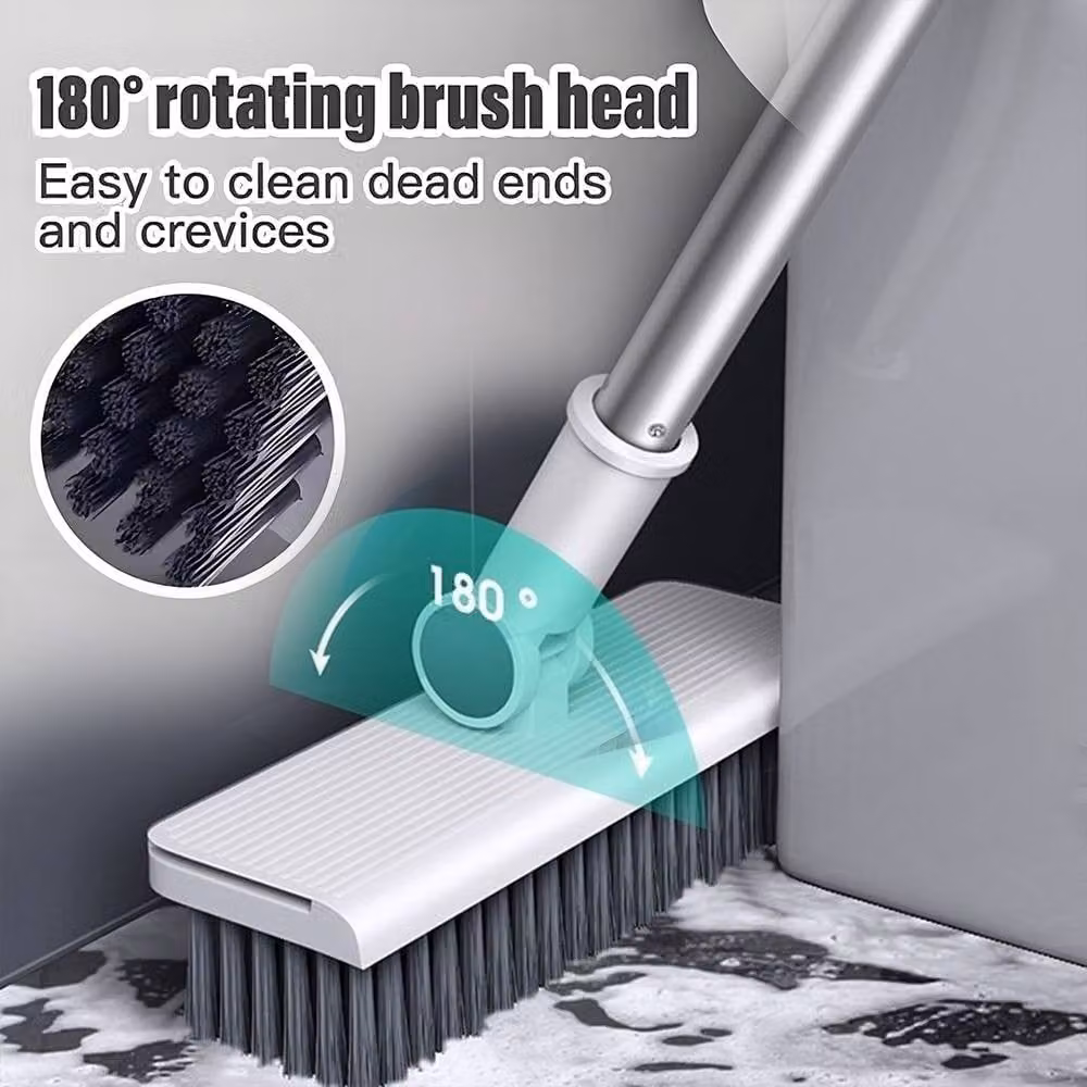 SPETLEK Dustpan and Brush Set with Long Handle, Grey – 3