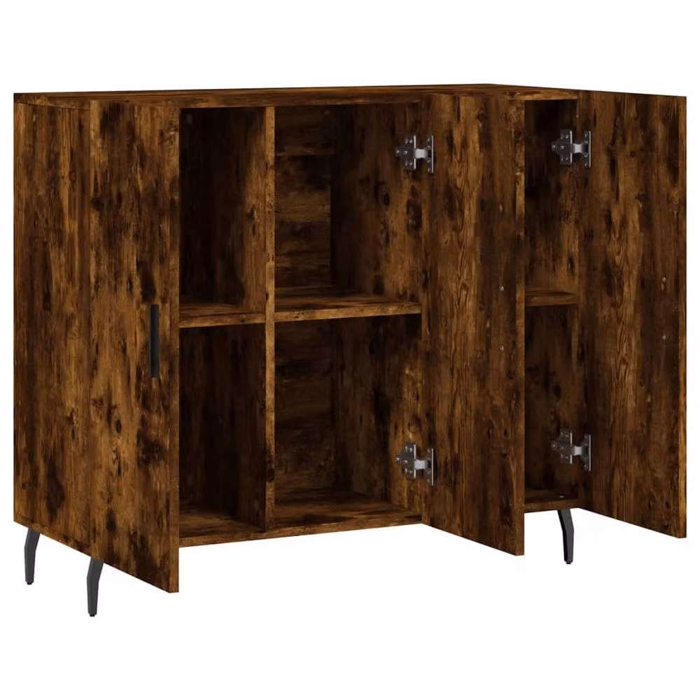 Berkfield Home Smoked Oak Sideboard in Brown, W/D/H: 90 x 34 x 80 cm – 4