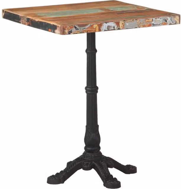 Berkfield Home Bistro Table in Brown Solid Reclaimed Wood, W/D/H: 60 x 60 x 76 cm – 1