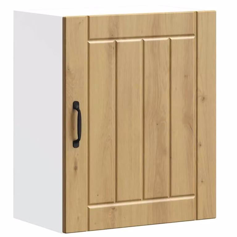 Berkfield Home Lucca Artisan Oak Kitchen Wall Cabinet with Glass Doors in Brown