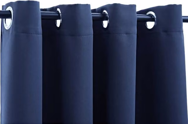 Berkfield Home Elegant Blue Blackout Curtains with Metal Eyelets, 2 Pack, W: 140 cm, H: 225 cm – 1
