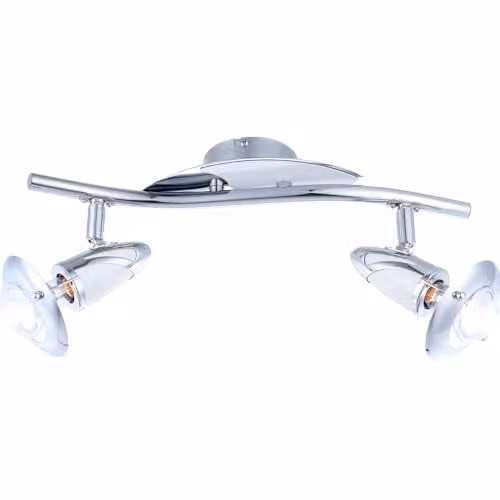 Netlighting Lord Twin Ceiling Spotlight in Chrome with 2x E14 Adjustable Metal Lamps