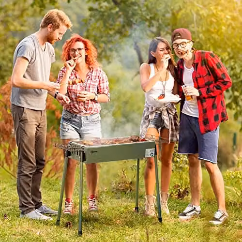 Outsunny Portable Charcoal Barbecue Grill in Green – 2