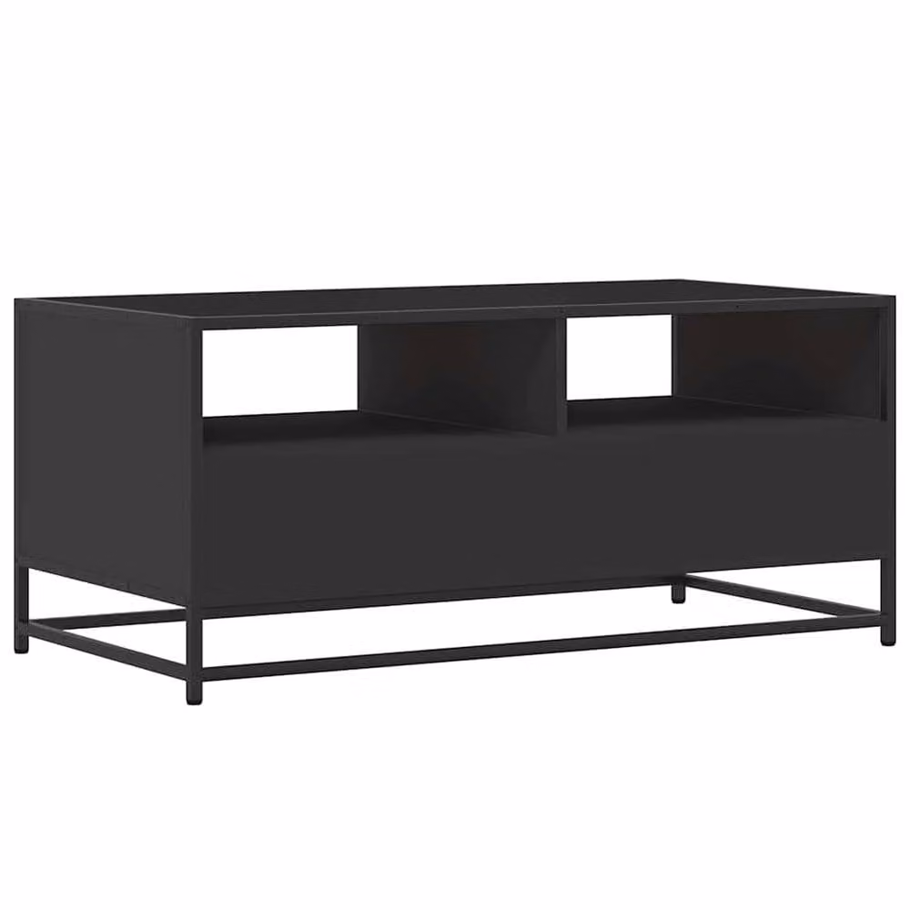 Berkfield Home Black Industrial Coffee Table in Engineered Wood and Metal, W/D/H: 100 x 50 x 45 cm – 5