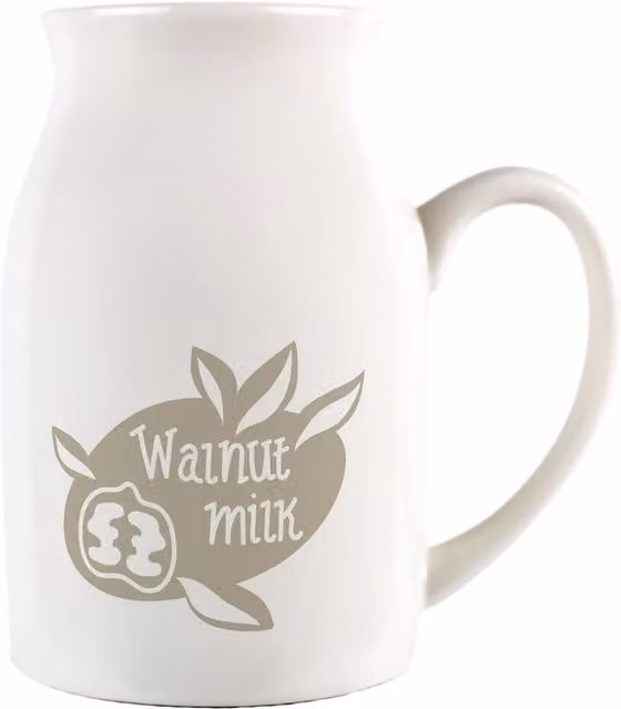 Purely Home Boho Small Ceramic Walnut Milk Serving Jug in Brown and White