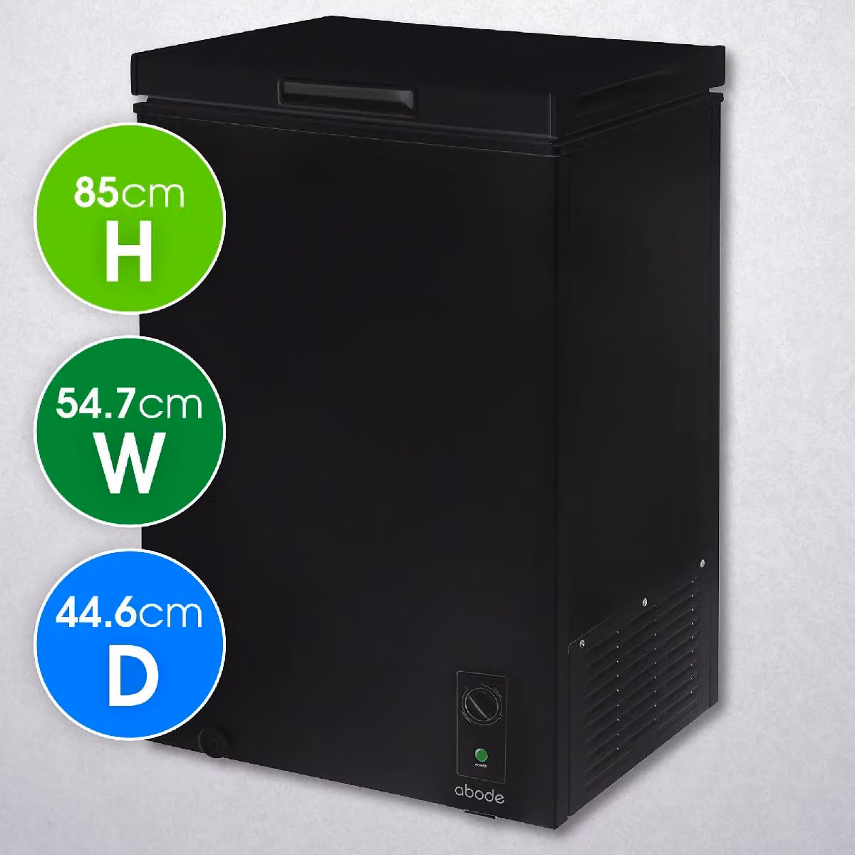Abode 99L Freestanding Chest Freezer in Black – 2