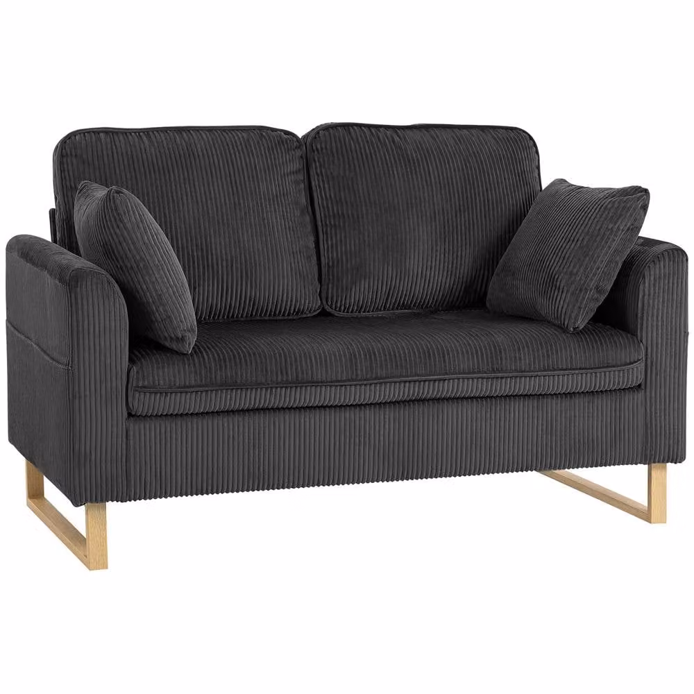 STILVORA 2 Seater Grey Upholstered Sofa with Pocket Springs and Metal Legs – 4